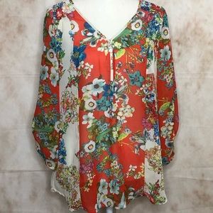Fig & Flower floral blouse size Large